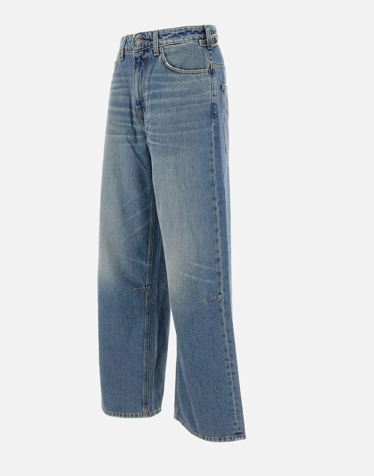 Baggy Blue Cotton Denim Jeans
