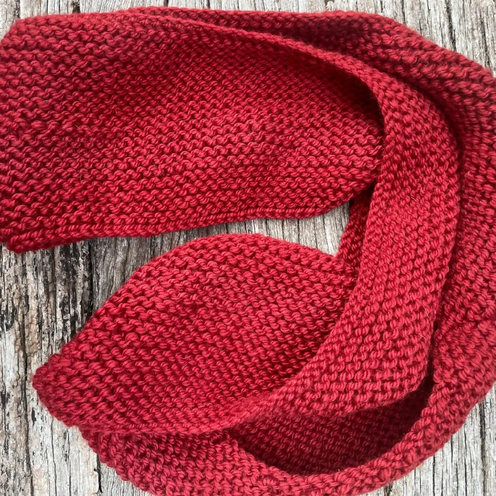 Chunky Red knitted Infinity Cowl
