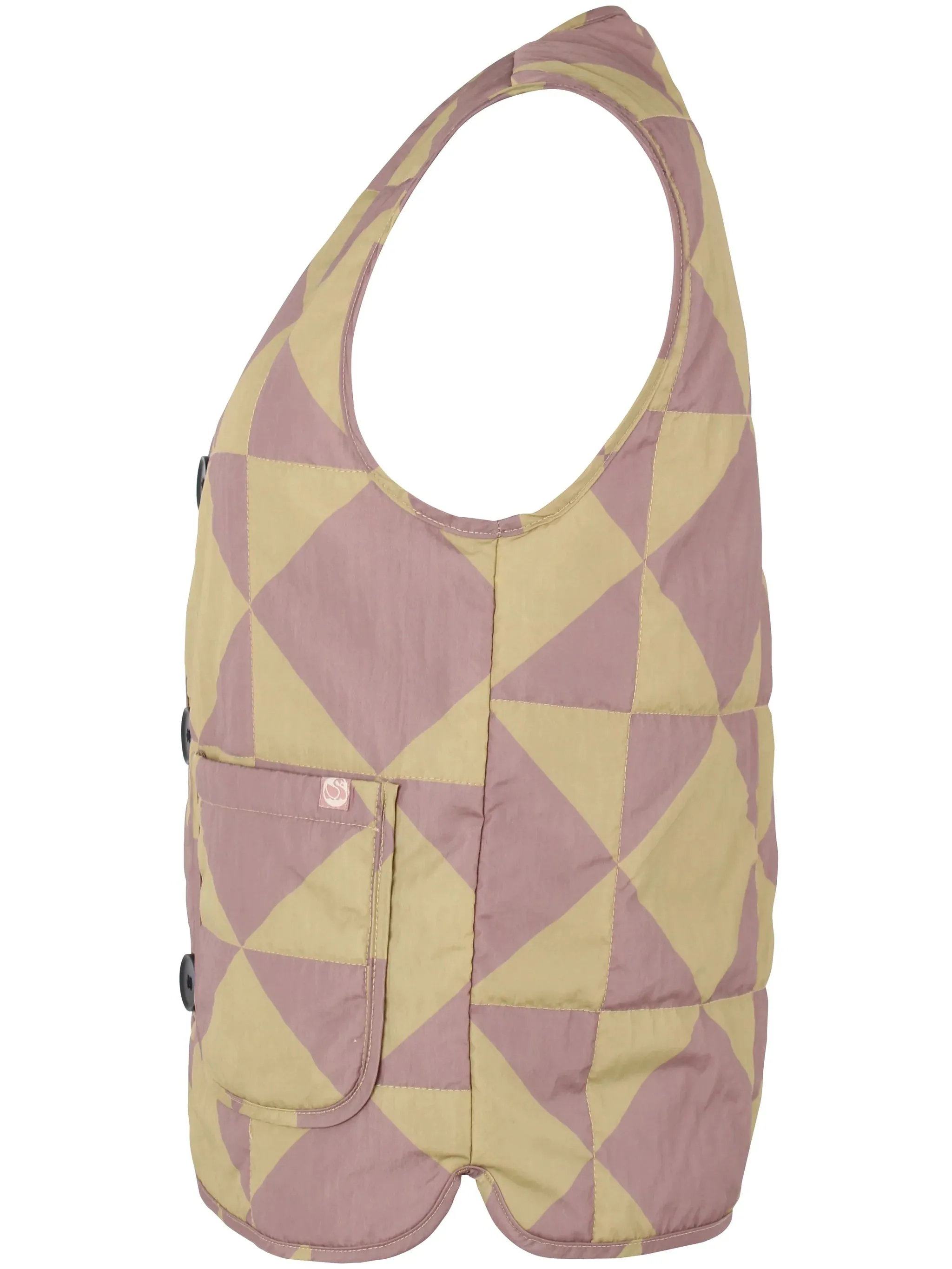 Danefae danefield AOP thermo vest dk rose beige/ beige diametric