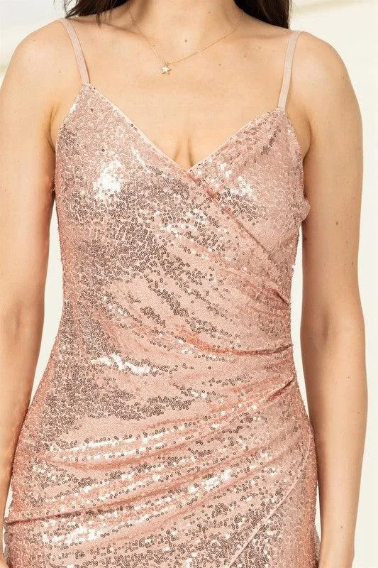 sleeveless sequin mini dress