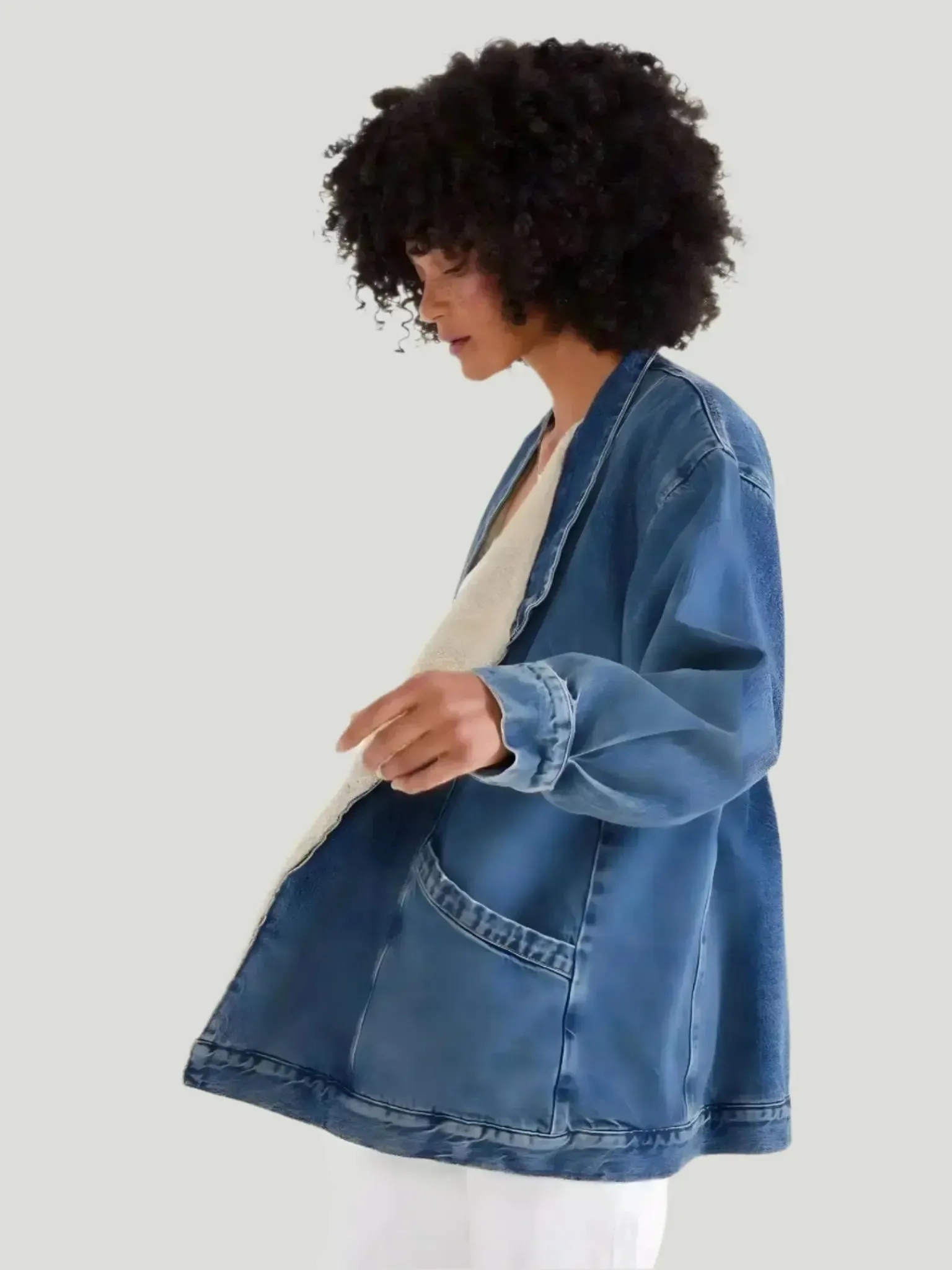 ÉTICA Denim Sherpa Lined Jacket